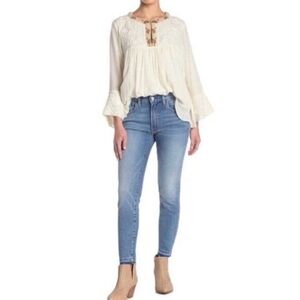 FRYE Sienna Cropped Skinny Mid-Rise Jeans, Frayed Hem, sz 28 NWT